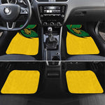 Comoros Car Mats - Green Black Yellow Swirl Design and National Emblem Pattern