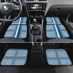 Comoros Car Mats - Blue and White Traditional Geometric Pattern and National Flag Detail