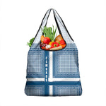 Comoros Grocery Bag - Blue and White Traditional Geometric Pattern and National Flag Detail