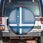 Comoros Spare Tire Cover - Blue and White Traditional Geometric Pattern and National Flag Detail