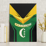 Comoros Canvas Wall Art - National Colors Green Yellow Black Crescent Moon and Stars Emblem
