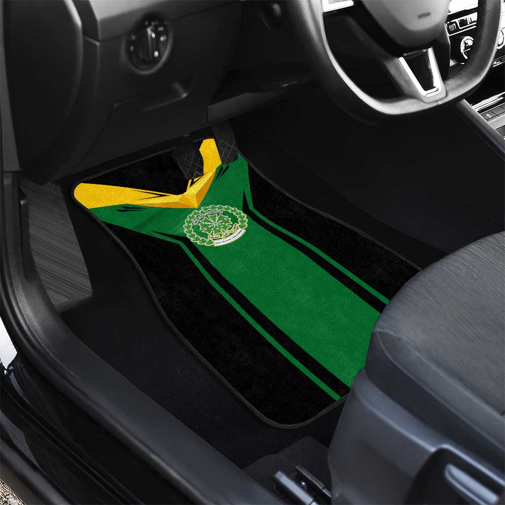 Comoros Car Mats - National Colors Green Yellow Black Crescent Moon and Stars Emblem