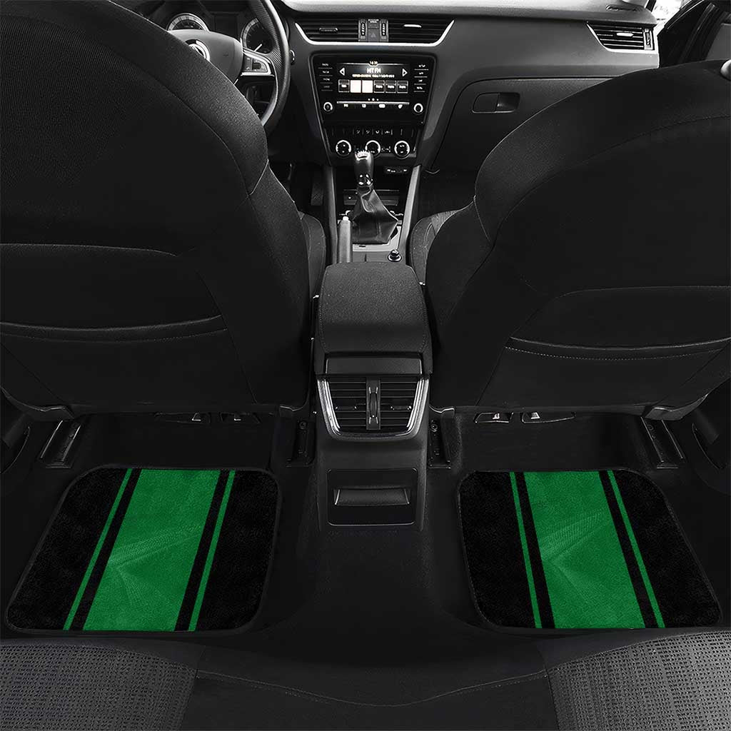 Comoros Car Mats - National Colors Green Yellow Black Crescent Moon and Stars Emblem