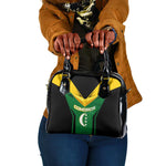 Comoros Shoulder Handbag - National Colors Green Yellow Black Crescent Moon and Stars Emblem