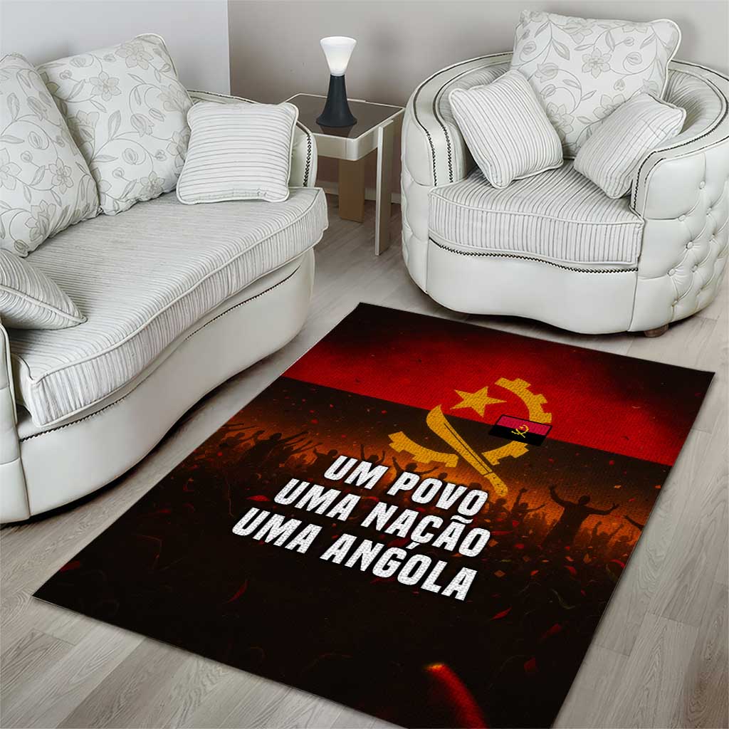 Angola Area Rug Red Black Yellow Grunge - African Pride