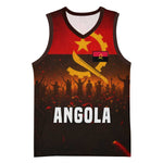 Angola Basketball Jersey Red Black Yellow Grunge - African Pride
