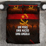 Angola Bedding Set Red Black Yellow Grunge - African Pride