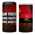 Angola 4 in 1 Can Cooler Tumbler Red Black Yellow Grunge - African Pride