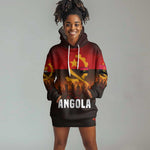Angola Hoodie Dress Red Black Yellow Grunge - African Pride