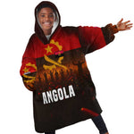 Angola Kid Wearable Blanket Hoodie Red Black Yellow Grunge - African Pride