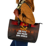 Angola Leather Tote Bag Red Black Yellow Grunge - African Pride