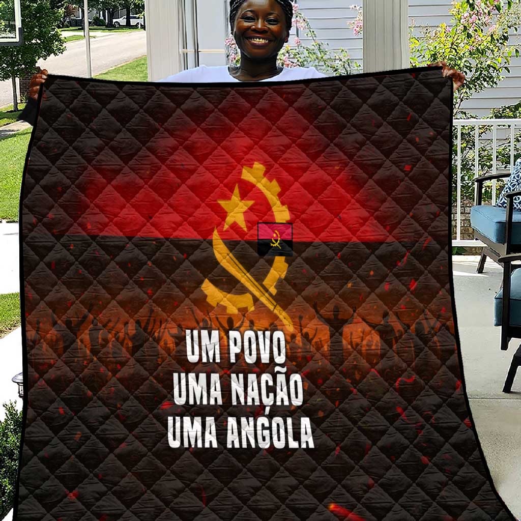 Angola Quilt Red Black Yellow Grunge - African Pride