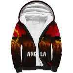 Angola Sherpa Hoodie Red Black Yellow Grunge - African Pride