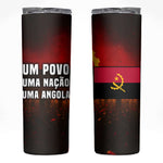 Angola Skinny Tumbler Red Black Yellow Grunge - African Pride