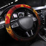 Angola Steering Wheel Cover Red Black Yellow Grunge - African Pride