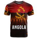 Angola T shirt Red Black Yellow Grunge - African Pride