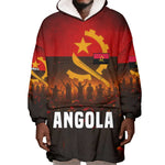 Angola Wearable Blanket Hoodie Red Black Yellow Grunge - African Pride