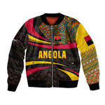 Angola Bomber Jacket Red Black Yellow Tribal and Elephant - African Pride