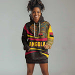 Angola Hoodie Dress Red Black Yellow Tribal and Elephant - African Pride