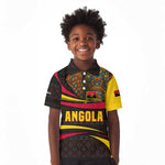 Angola Kid Polo Shirt Red Black Yellow Tribal and Elephant - African Pride