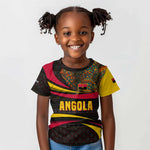 Angola Kid T shirt Red Black Yellow Tribal and Elephant - African Pride