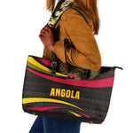 Angola Leather Tote Bag Red Black Yellow Tribal and Elephant - African Pride