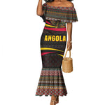 Angola Mermaid Dress Red Black Yellow Tribal and Elephant - African Pride