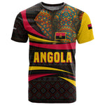 Angola T shirt Red Black Yellow Tribal and Elephant - African Pride