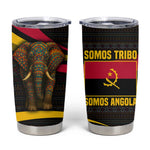 Angola Tumbler Cup Red Black Yellow Tribal and Elephant - African Pride