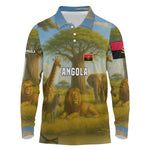 Angola Long Sleeve Polo Shirt Savannah Wildlife and African Animal - African Pride