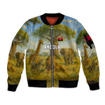Angola Sleeve Zip Bomber Jacket Savannah Wildlife and African Animal - African Pride