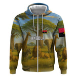 Angola Zip Hoodie Savannah Wildlife and African Animal - African Pride
