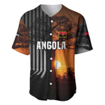 Angola Baseball Jersey Sunset Zebra Design and African Nature - African Pride