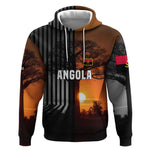 Angola Hoodie Sunset Zebra Design and African Nature - African Pride
