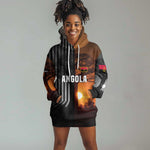 Angola Hoodie Dress Sunset Zebra Design and African Nature - African Pride