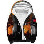 Angola Sherpa Hoodie Sunset Zebra Design and African Nature - African Pride