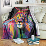 Angola Blanket Multicolor Tribal Design and Vibrant Lion - African Pride