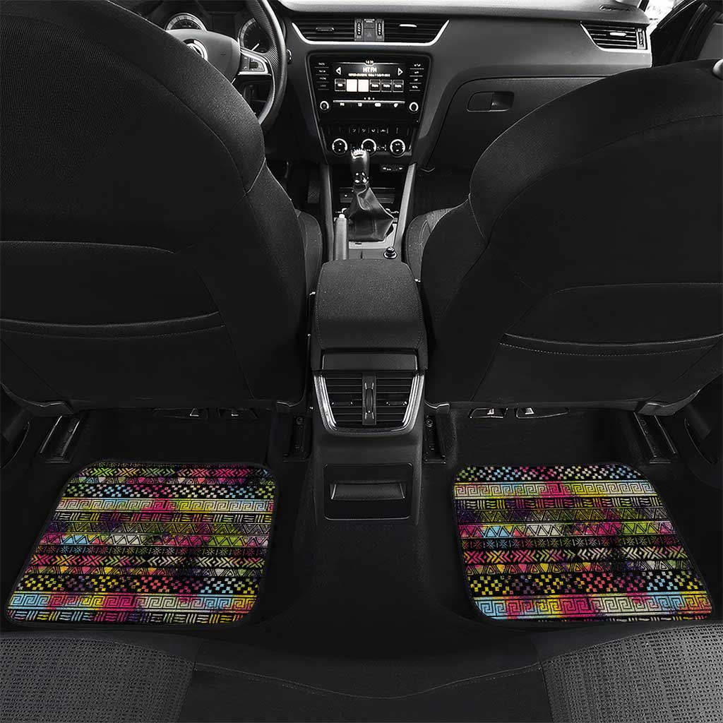 Angola Car Mats Multicolor Tribal Design and Vibrant Lion - African Pride