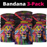 Angola Neck Gaiter Multicolor Tribal Design and Vibrant Lion - African Pride