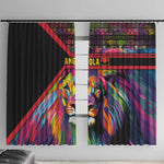 Angola Window Curtain Multicolor Tribal Design and Vibrant Lion - African Pride