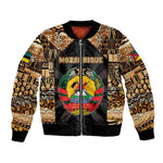 Mozambique Bomber Jacket Black Brown Tribal Design - African Pride