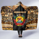 Mozambique Hooded Blanket Black Brown Tribal Design - African Pride