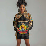 Mozambique Hoodie Dress Black Brown Tribal Design - African Pride