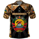 Mozambique Polo Shirt Black Brown Tribal Design - African Pride
