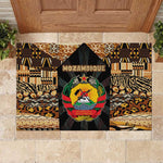 Mozambique Rubber Doormat Black Brown Tribal Design - African Pride