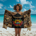 Mozambique Sarong Black Brown Tribal Design - African Pride