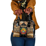 Mozambique Shoulder Handbag Black Brown Tribal Design - African Pride