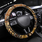 Mozambique Steering Wheel Cover Black Brown Tribal Design - African Pride