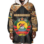 Mozambique Wearable Blanket Hoodie Black Brown Tribal Design - African Pride