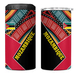 Mozambique 4 in 1 Can Cooler Tumbler Red Black Geometric Design and Tribal Pattern - African Pride